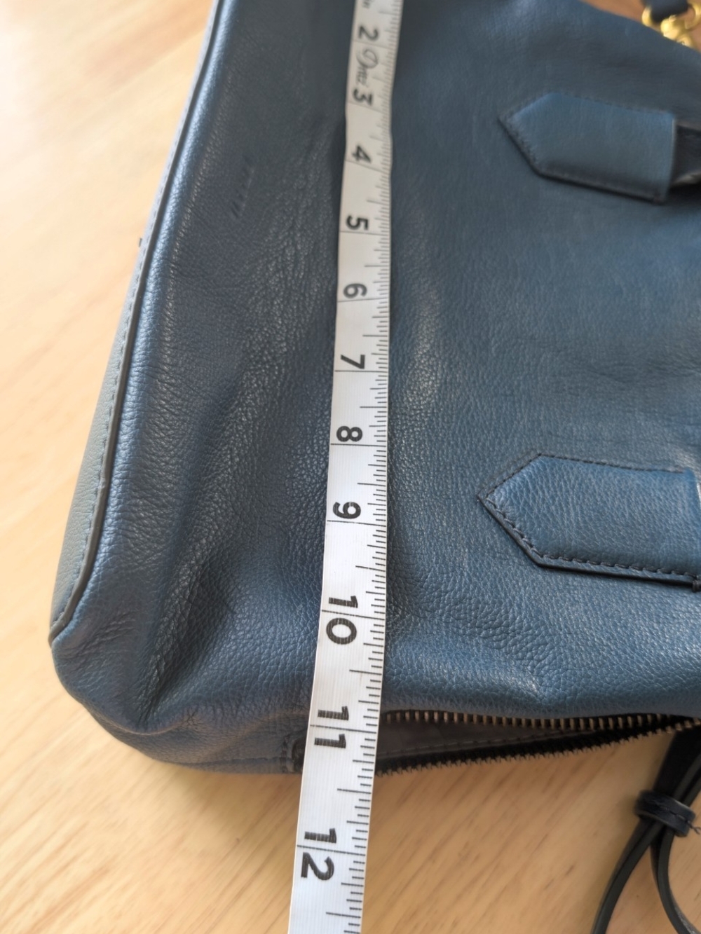 Fossil Lana Navy Leather Satchel Handbag - Picture 13 of 14
